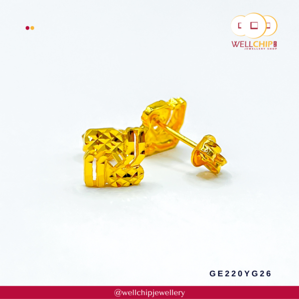 916 Gold Earstud - GE220YG26 - 图片 2