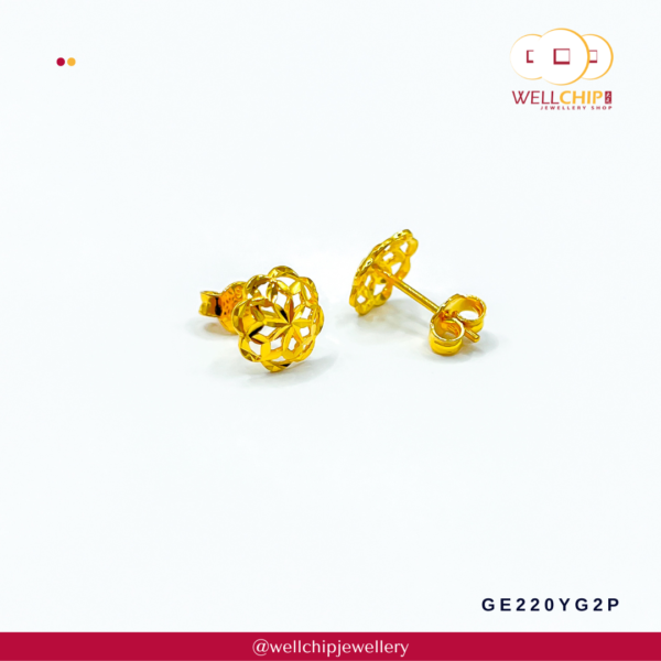 916 Gold Earstud - GE220YG2P - 图片 2