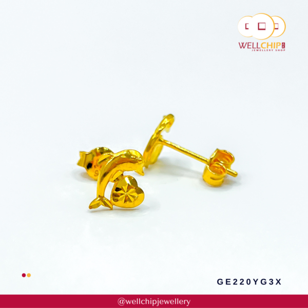 916 Gold Earstud - GE220YG3X - 图片 2