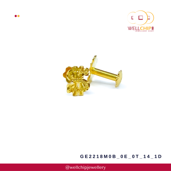 916 Gold Earstud - GE2218M0B_0E_0T_14_1D - Image 3