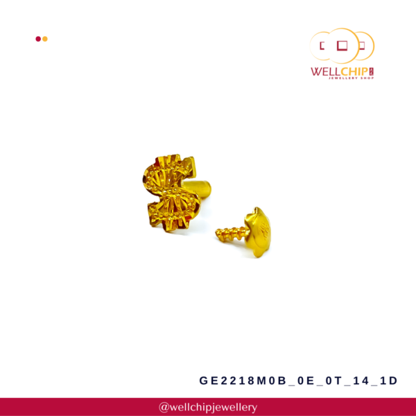 916 Gold Earstud - GE2218M0B_0E_0T_14_1D - Image 4