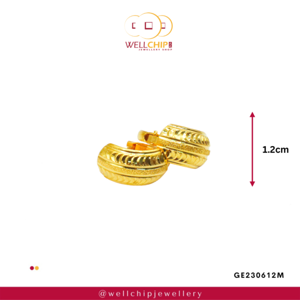 916 Gold Ladies Earring - GE230612M - 图片 2