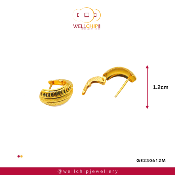 916 Gold Ladies Earring - GE230612M - 图片 3